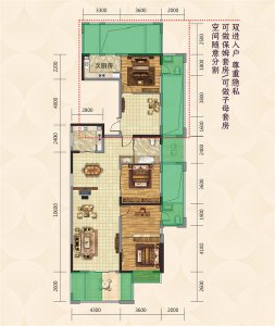 B户型建面约176㎡6室3厅