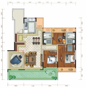 E户型建面约139㎡4室2厅