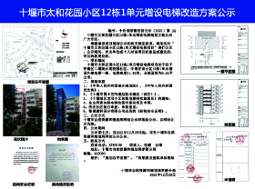 十堰市太和花园小区21栋2单元增设电梯规划方案公示