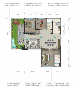 建面约125.13㎡A-1偶数层户型