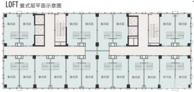 loft复式平面户型 45㎡