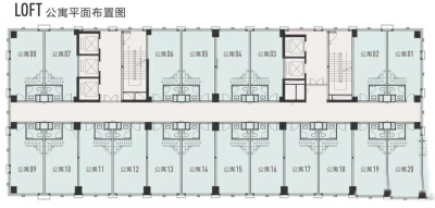 loft公寓平面户型 45㎡