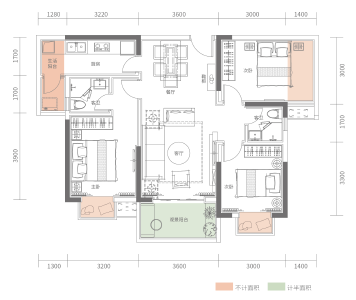 B3户型建面约98.69㎡