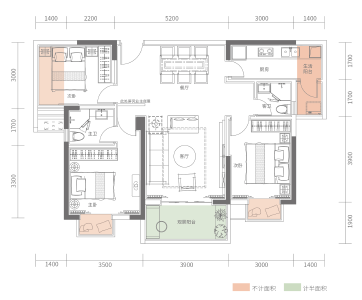 B4户型建面约111.78㎡