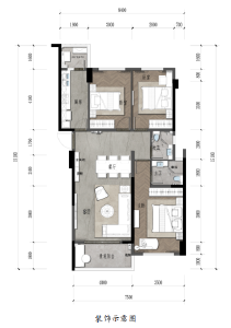 C1户型建面约114.81㎡