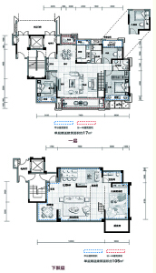 B跃层户型建面约143㎡4室2厅