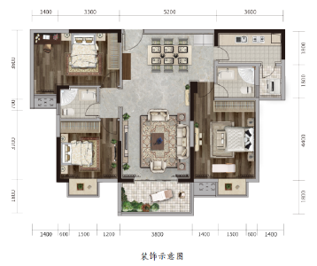 B2户型建面约119.71㎡