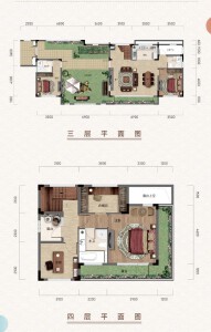 绿城·明月观澜建面约193㎡四室两厅户型图