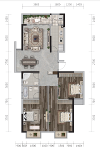 D1户型建面约114.79㎡