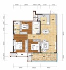 B1户型建面约110.49㎡3室2厅2卫