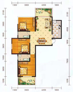 9#楼建面约136.42㎡3室2厅2卫A1户型