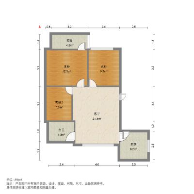 46万三堰 祥和山庄 3室  中装