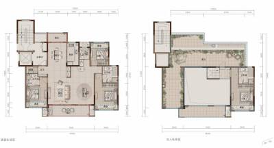 C洋房户型建面约196㎡5室2厅