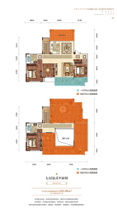 七层复式户型建面约193.28㎡四室两厅